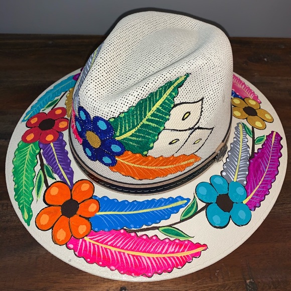 Women’s Hand Painted Mexican Sombrero Hat - Picture 2 of 13